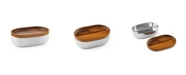 Nambe Nambe Oblong 10" x 6.5" Nest Medium Bowl with Wood Lid